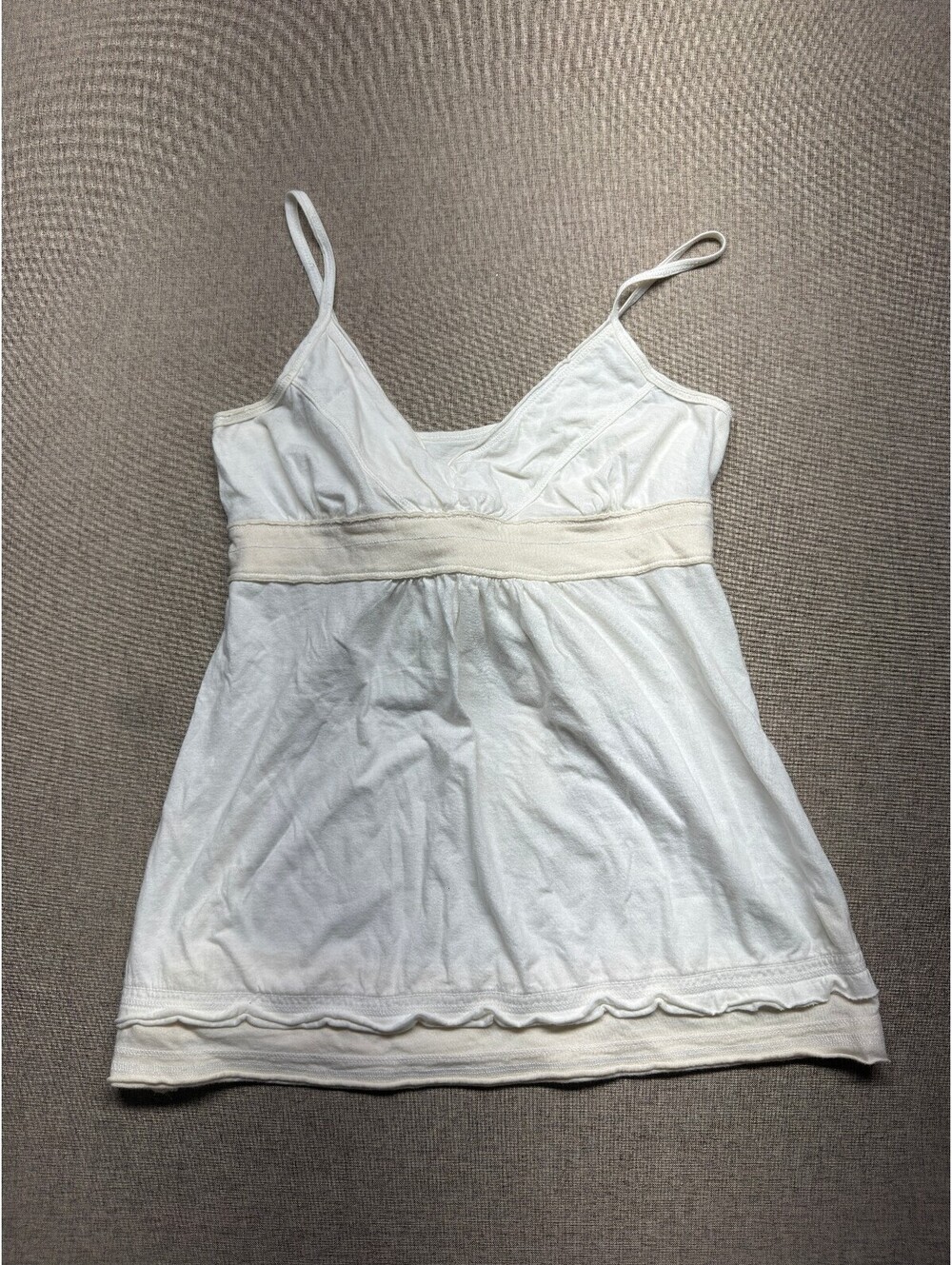 Mossimo Supply Co M White Babydoll Cami Tank Top Tie Back Y2K Boho 2000s